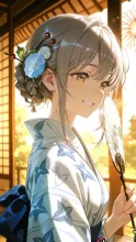 残暑見舞い·うちわ揺れる縁側 の投稿作品