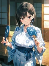 夕涼みの浴衣·初夏チャレンジ の投稿作品