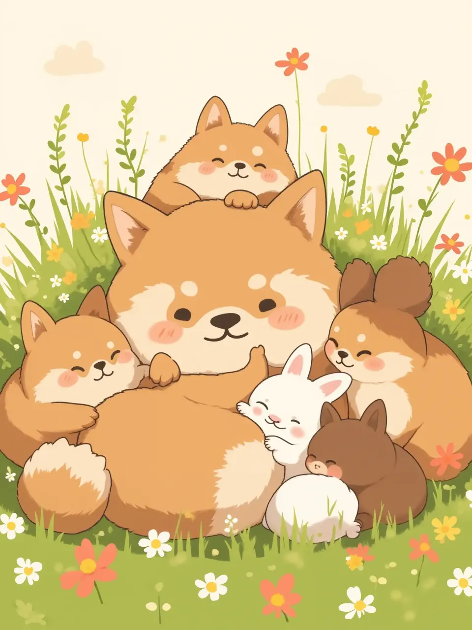 皆でモフモフ — ASAさんのAIイラスト