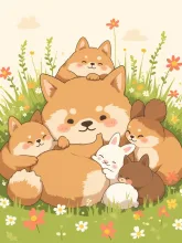 皆でモフモフ — ASAさんのAIイラスト