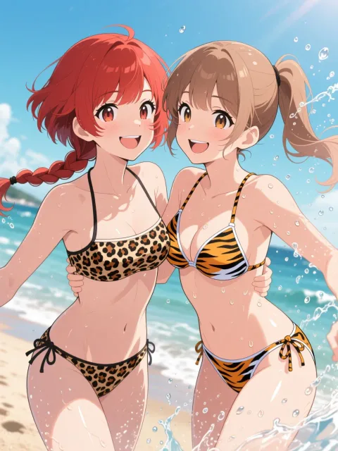 双子と真夏のビーチ