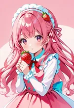 strawberry girl🍓✨️ — はるまきさんのAIイラスト