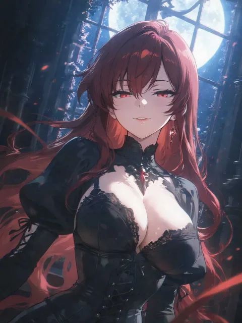 dark fantasy anime style - ビスチェ