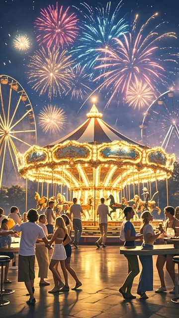 夜の遊園地