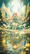 水面に映る私 — しーさんのAIイラスト
