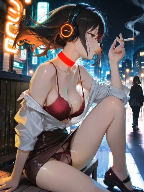 photorealistic、night - ヘッドホン