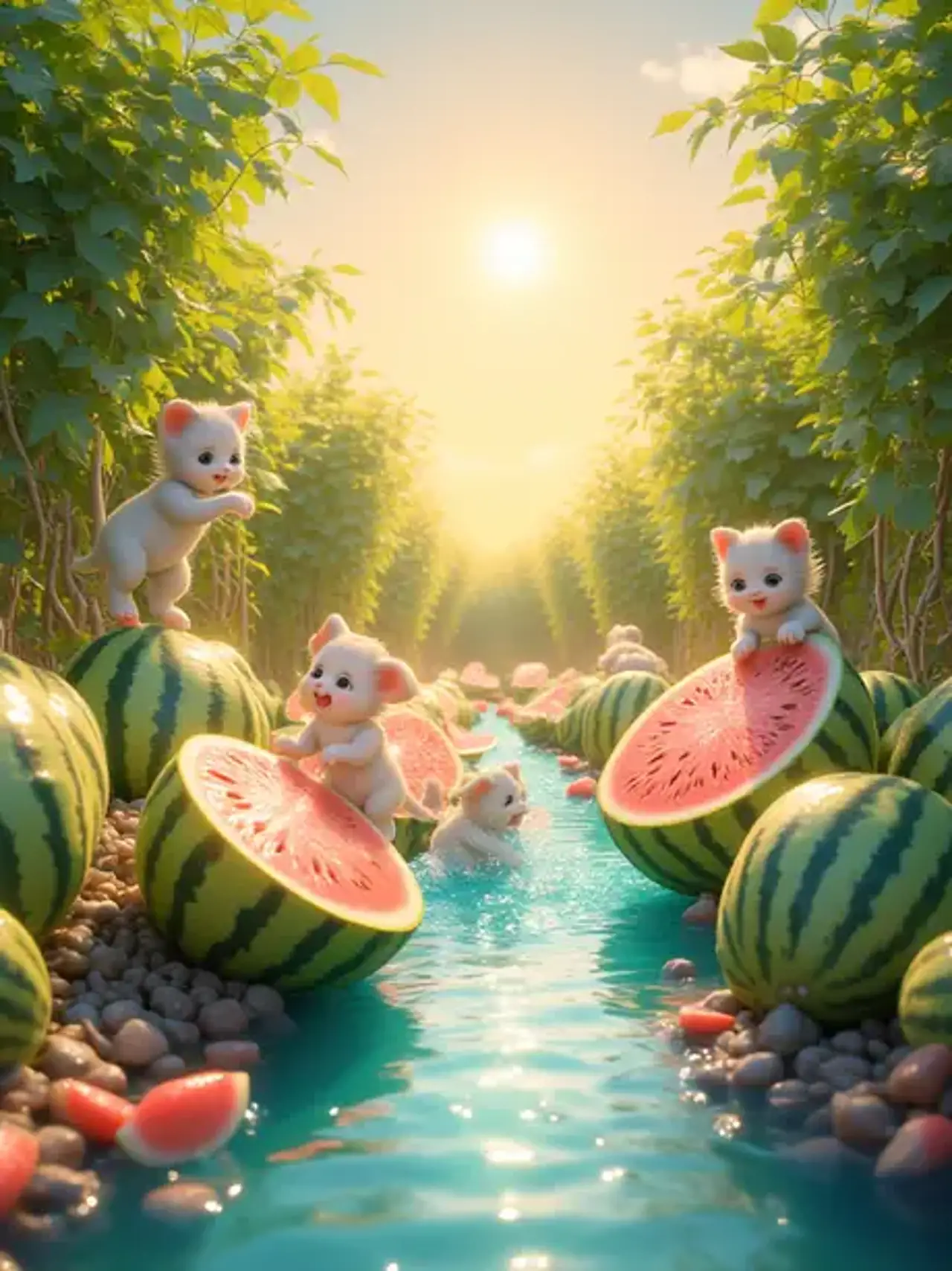 "Paws and melons unite! Where kitten pickers and puppy washe…