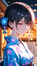 星降る杜の参道・浴衣の少女