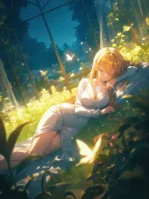 夜の温室で眠る
