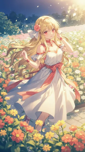 月夜に照らされる乙女