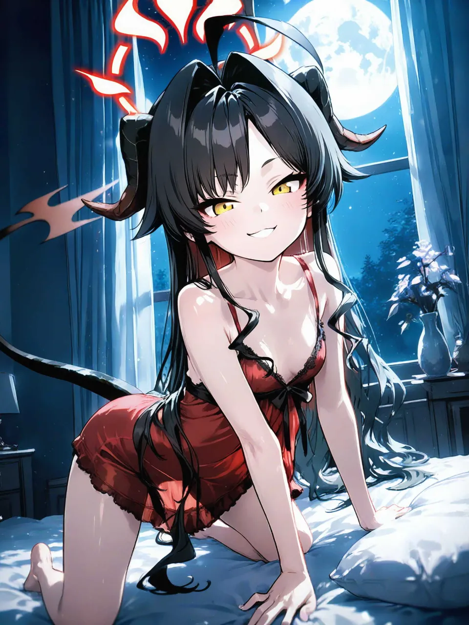 ネグリジェ姿のカスミ