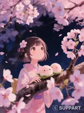 夜桜🌸 — ももこまさんのAIイラスト