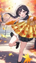 D　秋風を舞い上げる