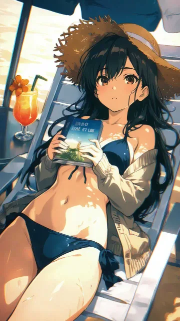 彼女とビーチ