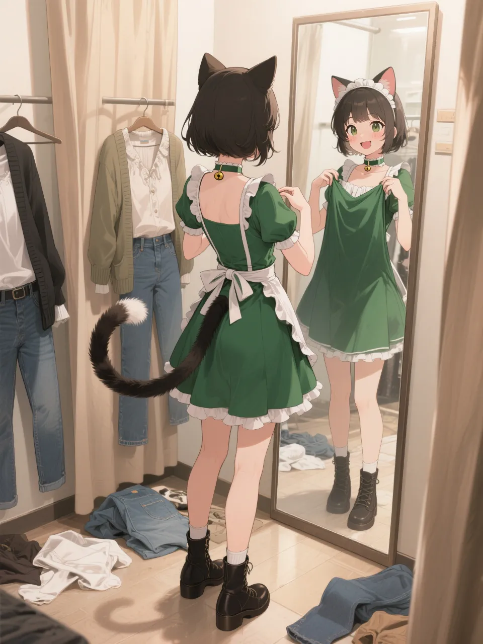 メイド服選び — れいんさんのAIイラスト