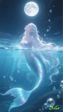 月浴びの人魚