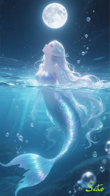 月浴びの人魚