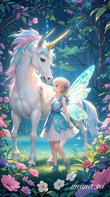 お花畑のペガサスと妖精🧚♂️