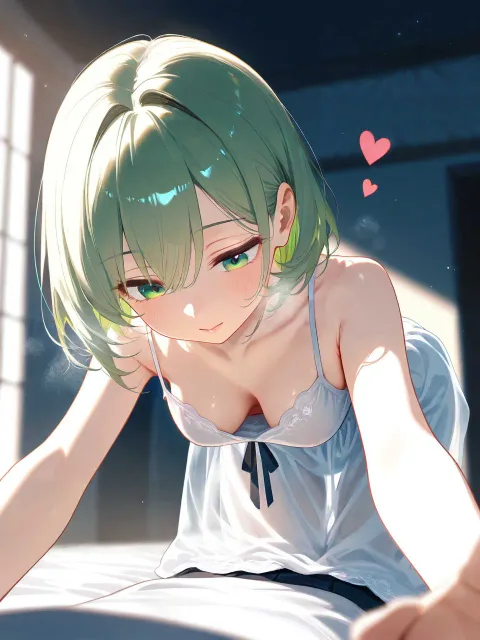 寝室の稚奈。