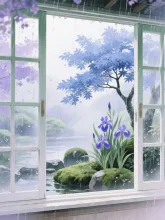 窓ガラスの雨だれ·初夏チャレンジ の投稿作品
