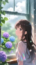 窓ガラスの雨だれ·初夏チャレンジ の投稿作品