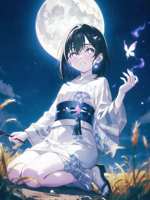 A beautiful woman in a white… - お月見総選挙