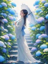初夏の紫陽花 — アニメ風イラストのAIイラスト｜SUPPART