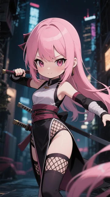 ピンク髪娘💕くノ一のワタシを見付けられるかしら?❤️