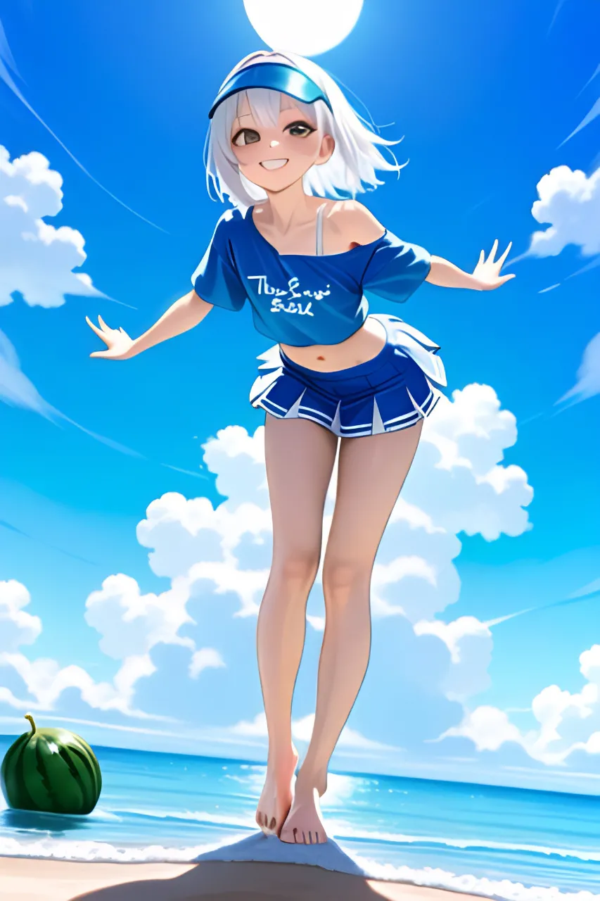 青い空と白い雲と海と西瓜とチアガール…白