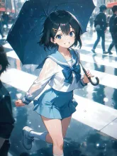 雨の日の交差点