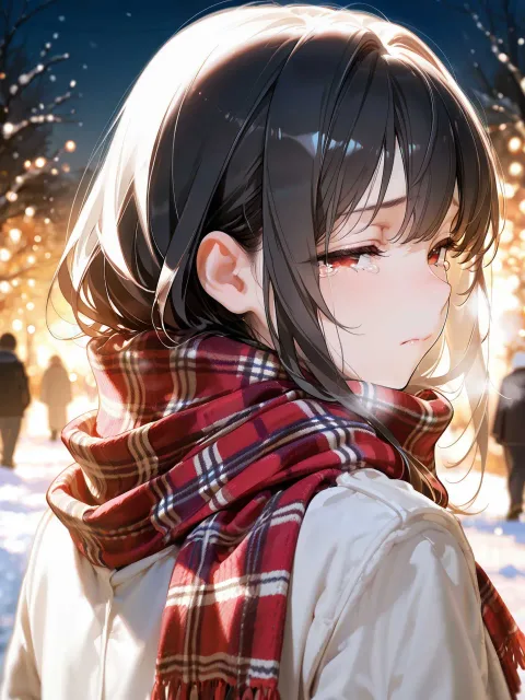 1girl、portrait、from behind - 濡れた目