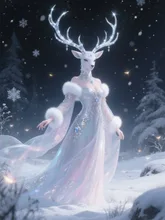 Enchanting Reindeer Princess Under Moonlight — kaoriさんのAIイラスト