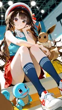 ポケモンキャラクター：リーフオマージュ