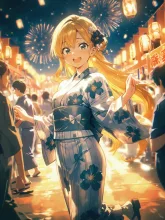 盆踊りの浴衣美人·夏の盆踊りの夜 の投稿作品