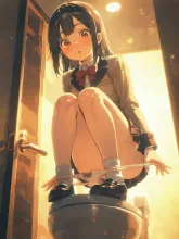 便座に座る‥？確かに座っているが‥