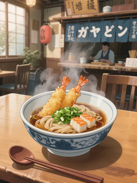 海老天蕎麦。