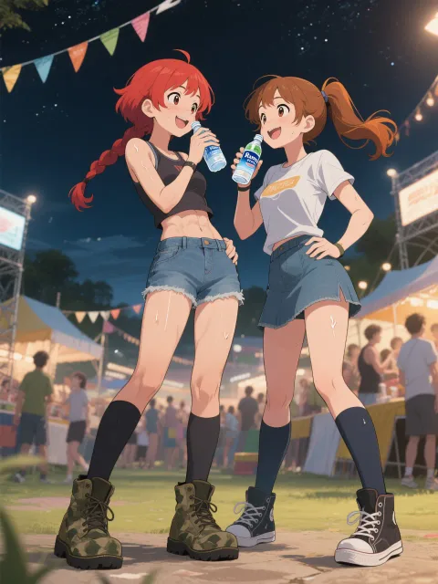 双子と仕事終わりをラムネで乾杯