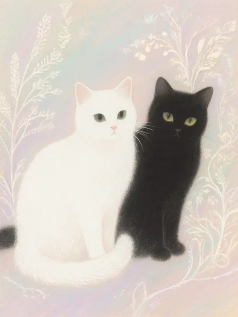 熱狂の暴走族 白猫と黒猫 - 画像生成チャレンジ