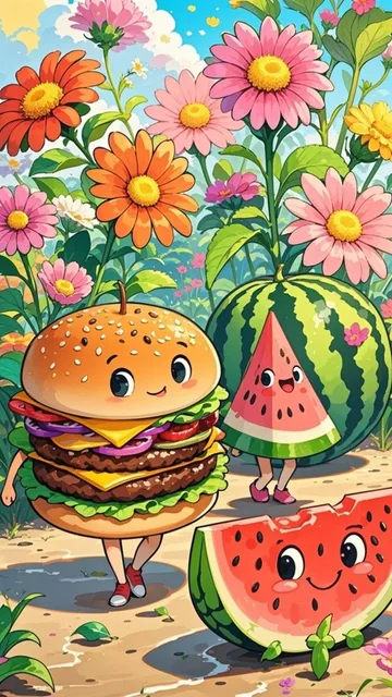 歩くハンバーガー、花が咲くスイカ - 🌟イベント第51弾