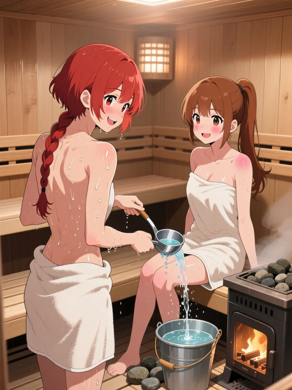双子とサウナ