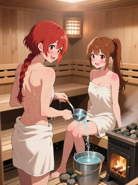 双子とサウナ