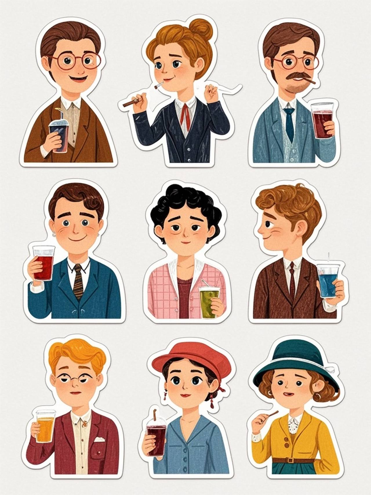 9 Expressive Character Stickers