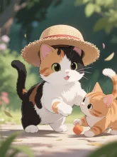 暑くても遊ぶにゃん🐱
