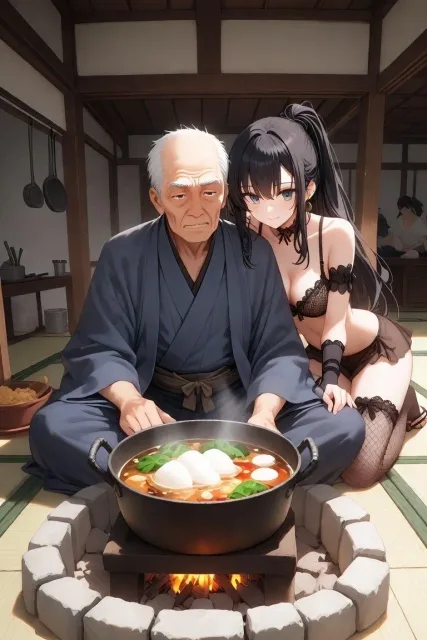 囲炉裏端の翁 - lingerie