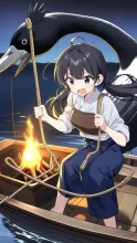 D　シズク〜なんだこの巨大な鵜は〜？川の主でも捕るつもりか〜!?