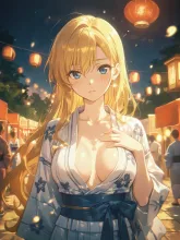 夕涼みの浴衣·初夏チャレンジ の投稿作品