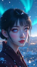 彼女の目にもオーロラが