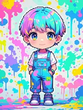 ペンキと少年 — アシタバさんのAIイラスト