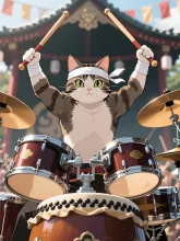 猫の和太鼓…打ち？