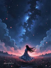 星空に見とれて
